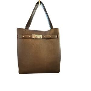 Michael Kors bronze satchel in pebbled leather